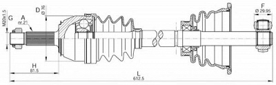 OPEN PARTS drs613500 -  Приводной вал